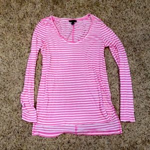 Banana Republic Tunic. Pink/white stripe. EUC. L